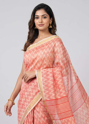 Cream Handloom Tussar Silk Saree With Blouse Piece