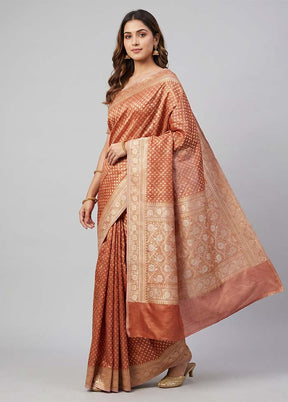 Pink Tissue Silk Saree With Blouse Piece