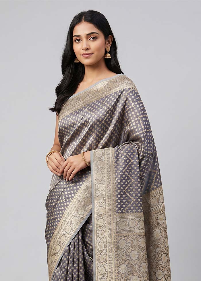 Purple Tissue Silk Saree With Blouse Piece
