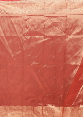 Pink Tissue Silk Saree With Blouse Piece
