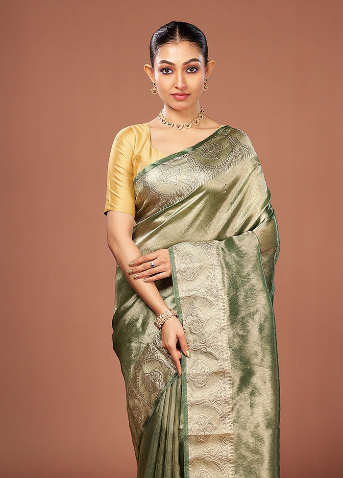 Gold Tissue Silk Saree With Blouse Piece