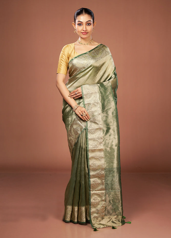 Gold Tissue Silk Saree With Blouse Piece
