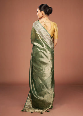Gold Tissue Silk Saree With Blouse Piece