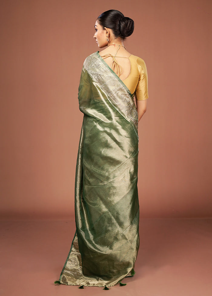 Gold Tissue Silk Saree With Blouse Piece