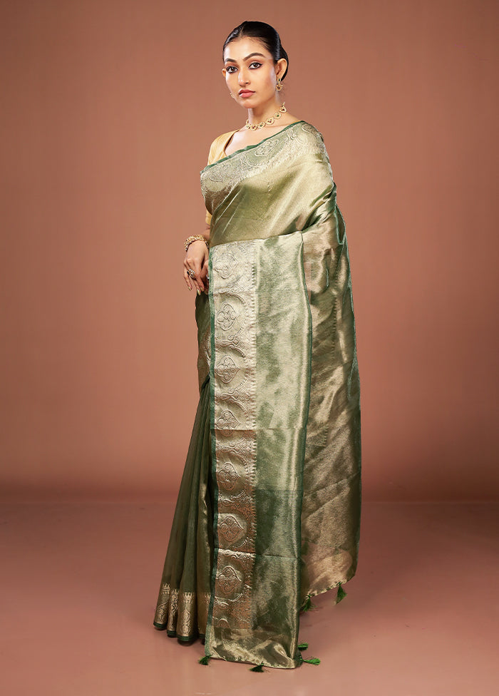 Gold Tissue Silk Saree With Blouse Piece