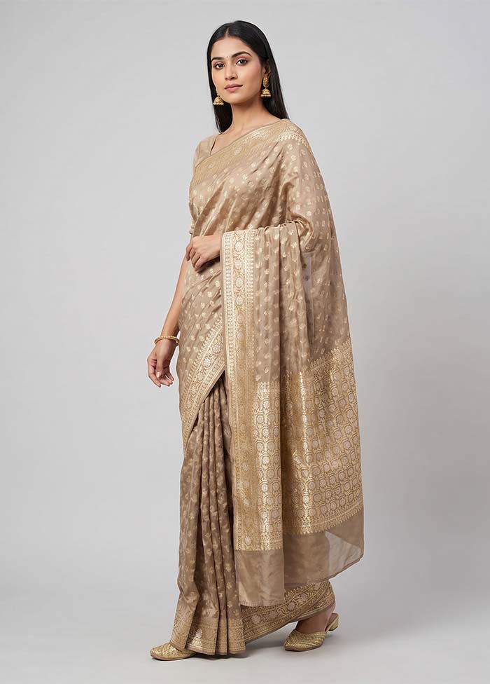 Grey Kora Silk Saree With Blouse Piece