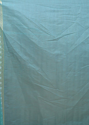 Blue Kora Silk Saree With Blouse Piece
