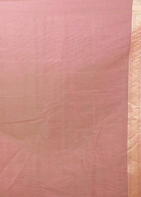 Pink Kora Silk Saree With Blouse Piece