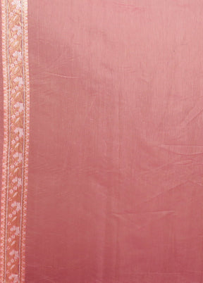 Pink Kora Silk Saree With Blouse Piece