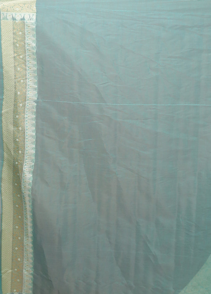 Green Kora Silk Saree With Blouse Piece