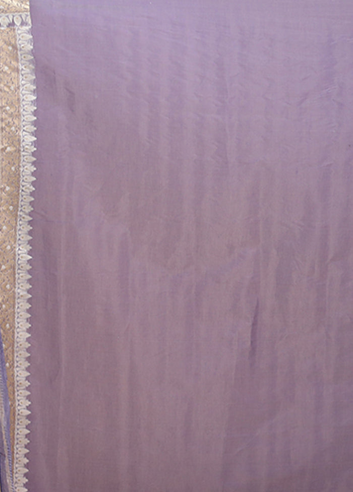 Blue Kora Silk Saree With Blouse Piece
