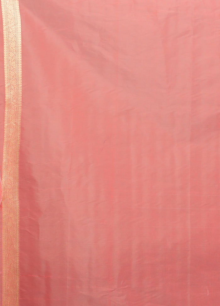Pink Kora Silk Saree With Blouse Piece