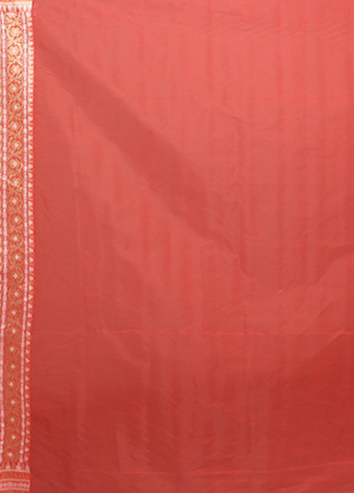Red Kora Silk Saree With Blouse Piece