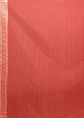 Red Kora Silk Saree With Blouse Piece
