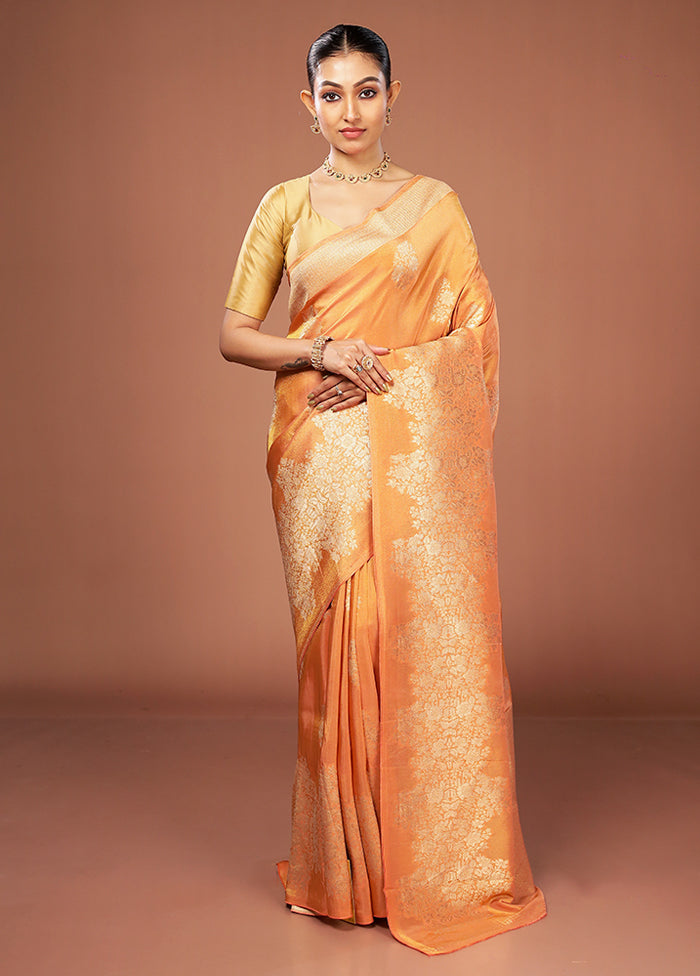 Yellow Tissue Silk Saree With Blouse Piece