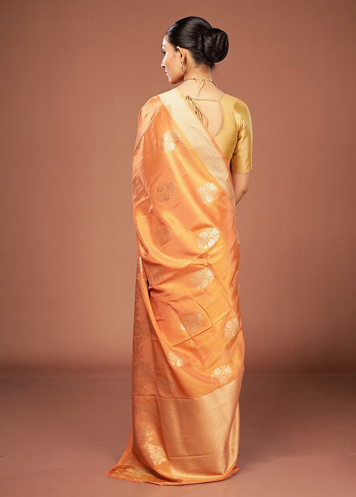 Yellow Tissue Silk Saree With Blouse Piece