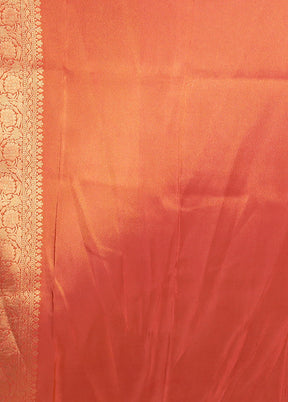 Orange Tissue Silk Saree With Blouse Piece
