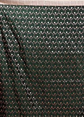 Green Banarasi Silk Saree With Blouse Piece