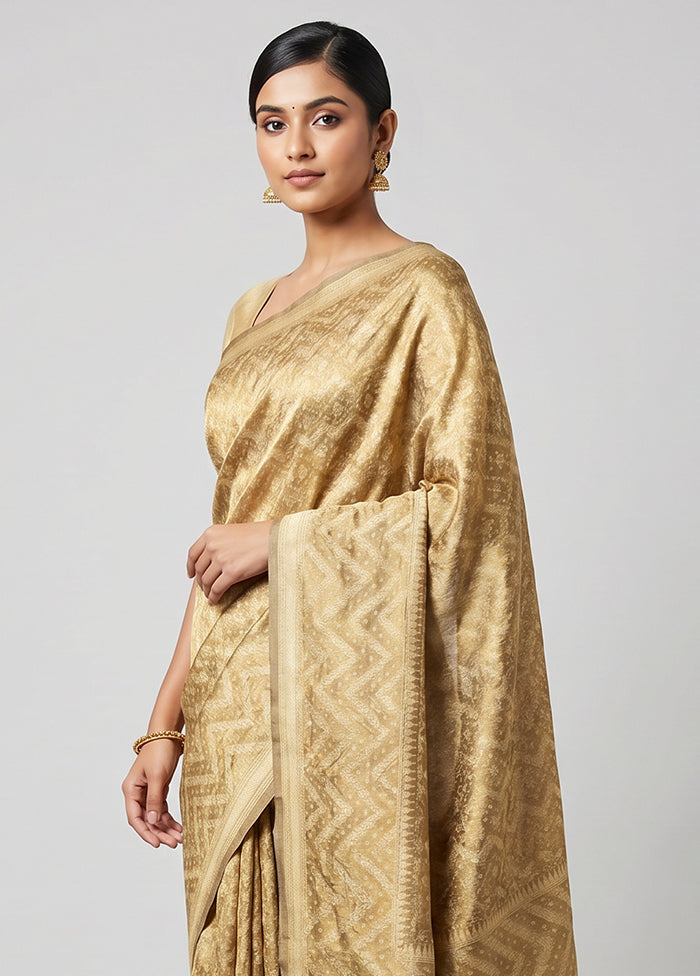 Cream Tissue Silk Saree With Blouse Piece