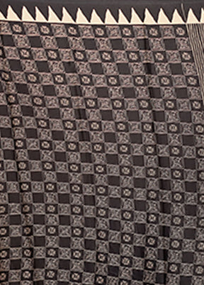 Black Dupion Silk Saree With Blouse Piece