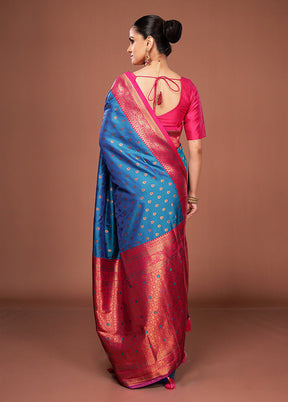 Green Printed Silk Saree Without Blouse Piece