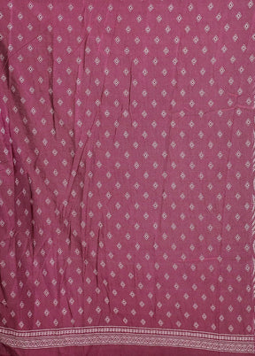 Pink Printed Silk Saree Without Blouse Piece