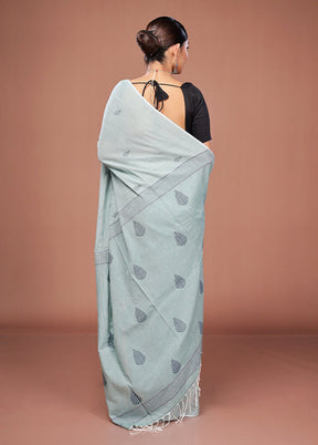 Green Matka Silk Saree With Blouse Piece