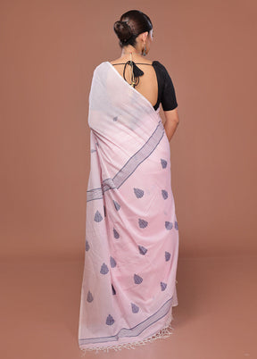 Pink Matka Silk Saree With Blouse Piece
