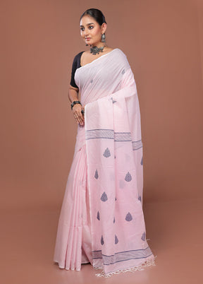 Pink Matka Silk Saree With Blouse Piece