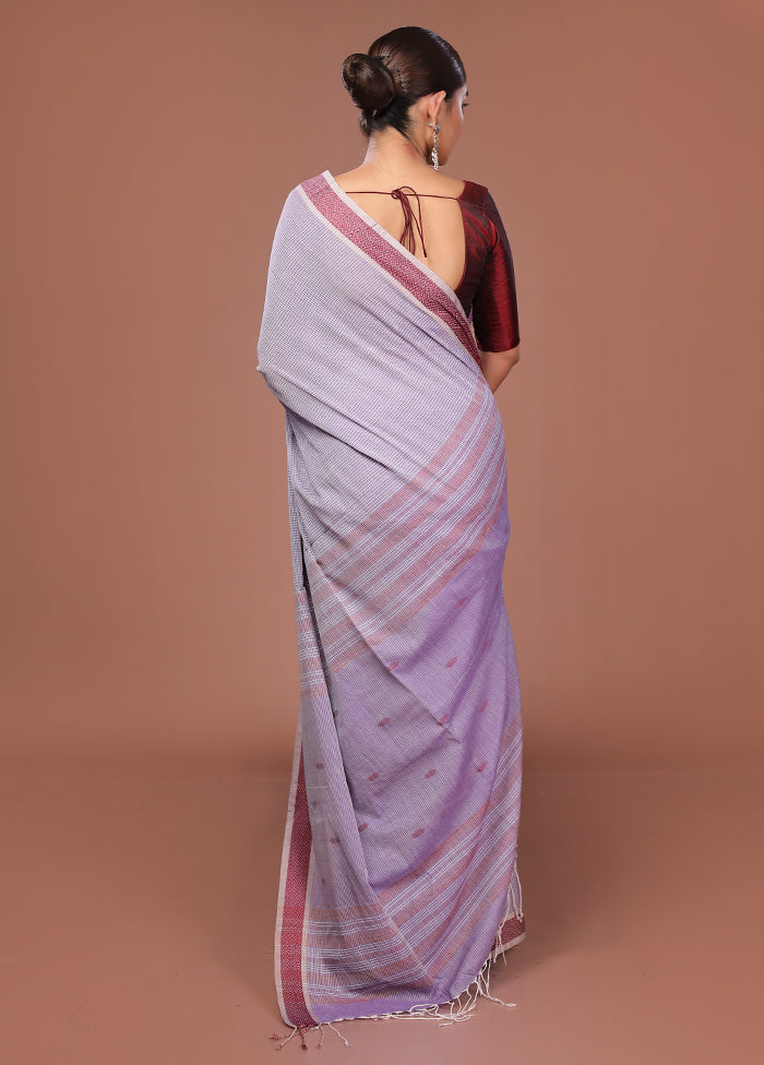 Purple Matka Silk Saree With Blouse Piece
