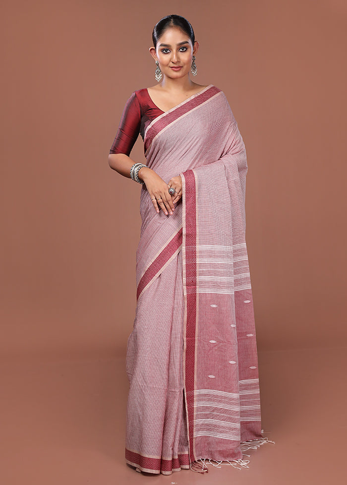 Pink Matka Silk Saree With Blouse Piece