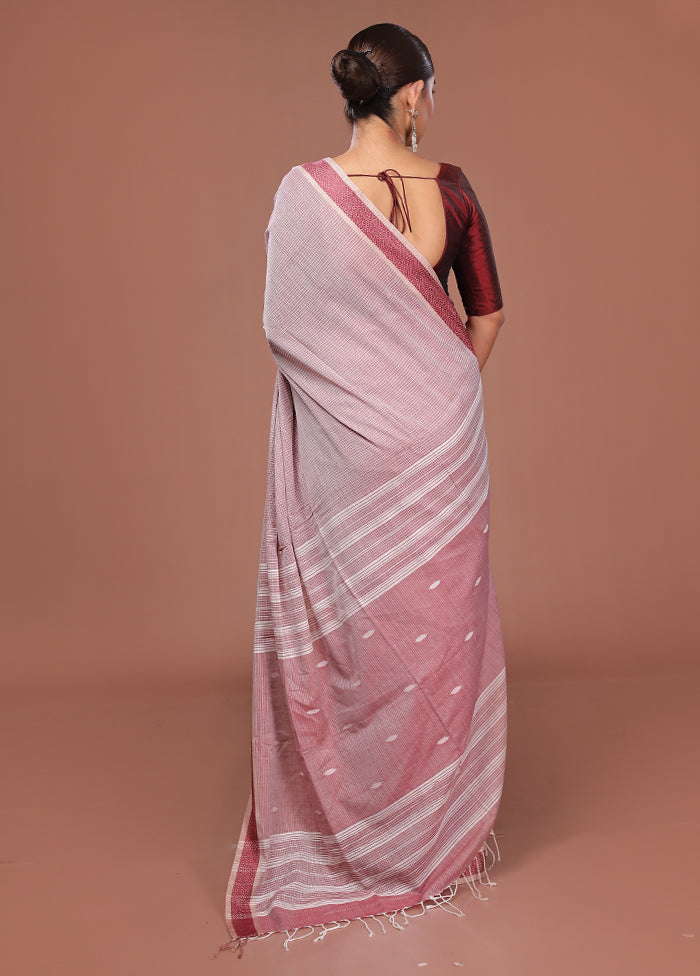 Pink Matka Silk Saree With Blouse Piece