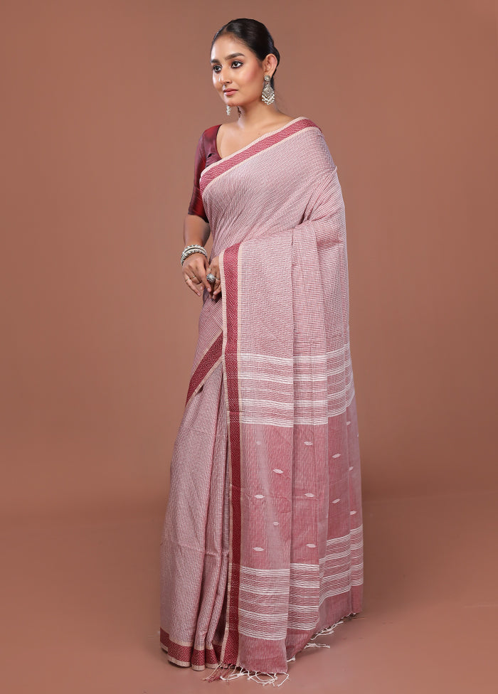Pink Matka Silk Saree With Blouse Piece