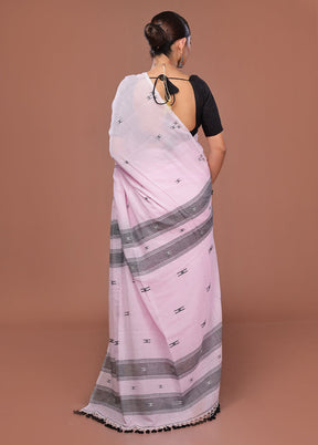 Pink Matka Silk Saree With Blouse Piece