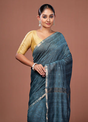 Green Matka Silk Saree With Blouse Piece