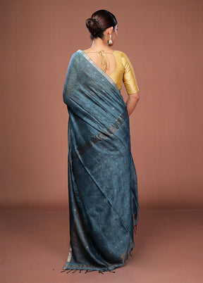 Green Matka Silk Saree With Blouse Piece