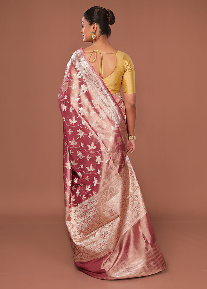 Pink Tissue Silk Saree With Blouse Piece