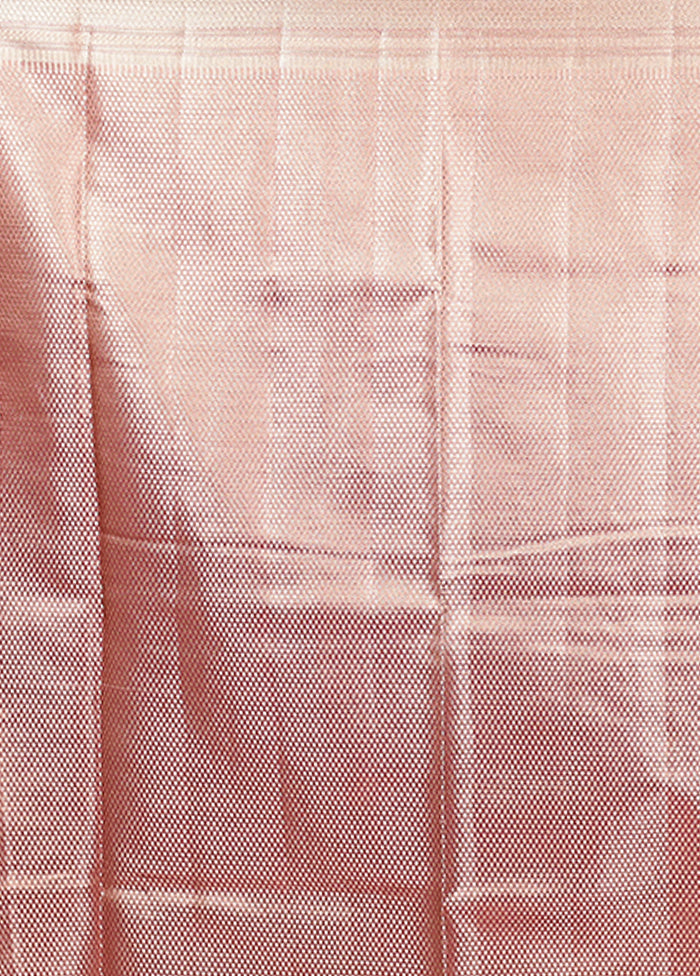 Pink Tissue Silk Saree With Blouse Piece