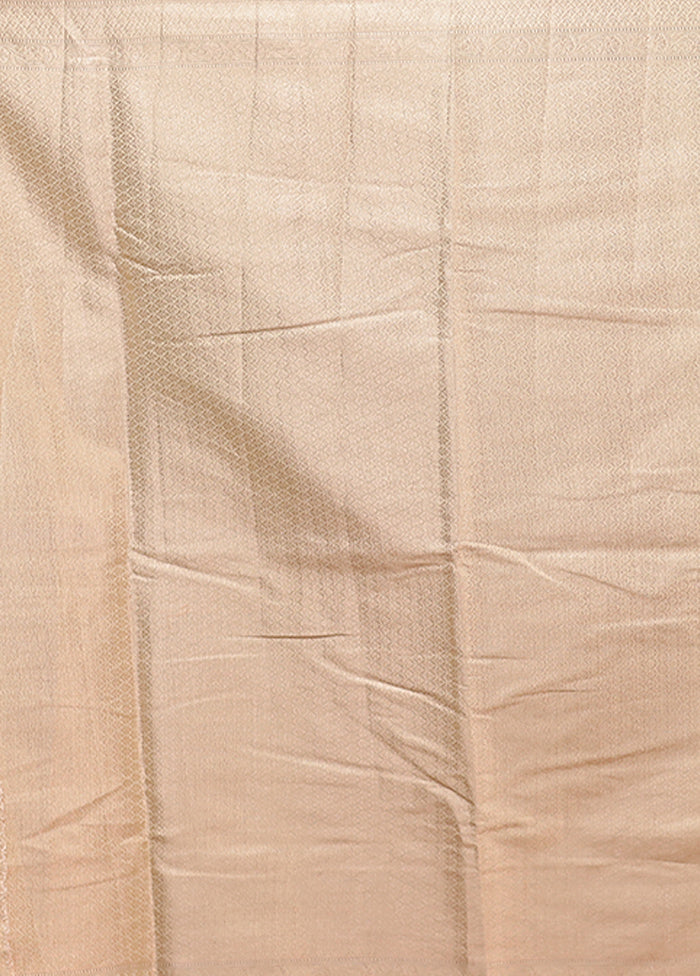 White Kora Silk Saree With Blouse Piece