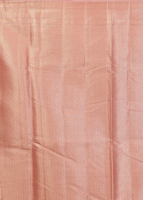 Pink Kora Silk Saree With Blouse Piece