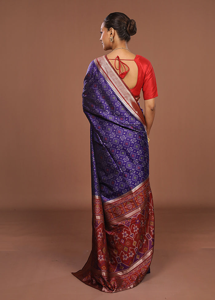 Purple Dupion Silk Saree With Blouse Piece