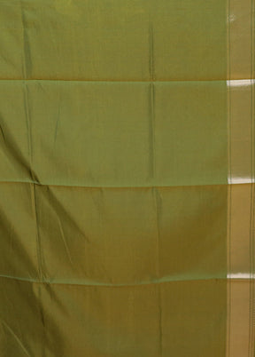Yellow Dupion Silk Saree With Blouse Piece