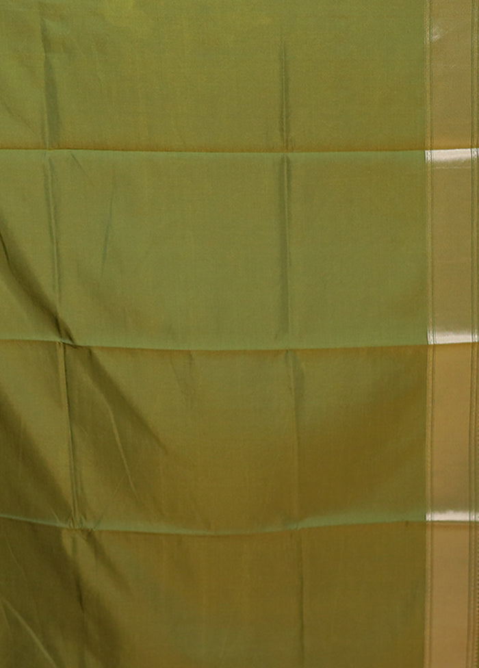 Yellow Dupion Silk Saree With Blouse Piece