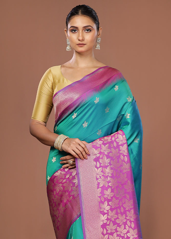 Purple Dupion Silk Saree With Blouse Piece