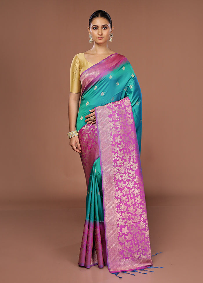 Purple Dupion Silk Saree With Blouse Piece