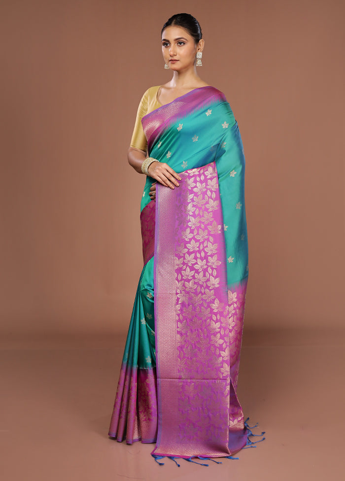 Purple Dupion Silk Saree With Blouse Piece