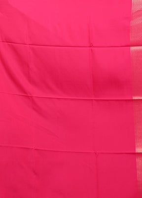 Pink Dupion Silk Saree With Blouse Piece