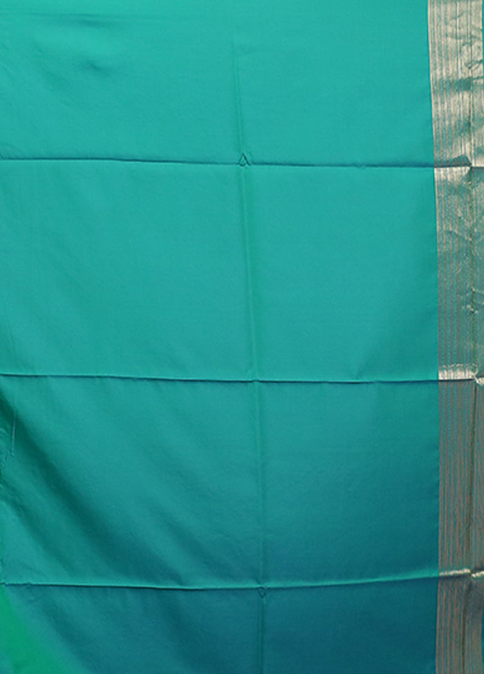 Blue Dupion Silk Saree With Blouse Piece