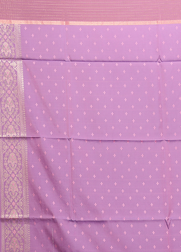 Purple Dupion Silk Saree With Blouse Piece
