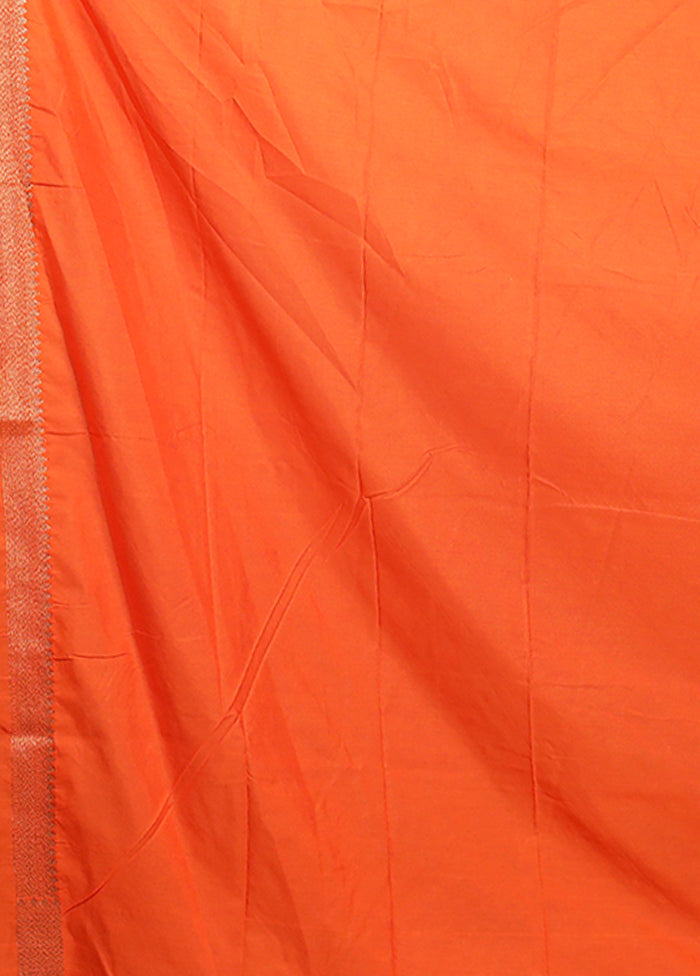 Orange Georgette Saree With Blouse Piece
